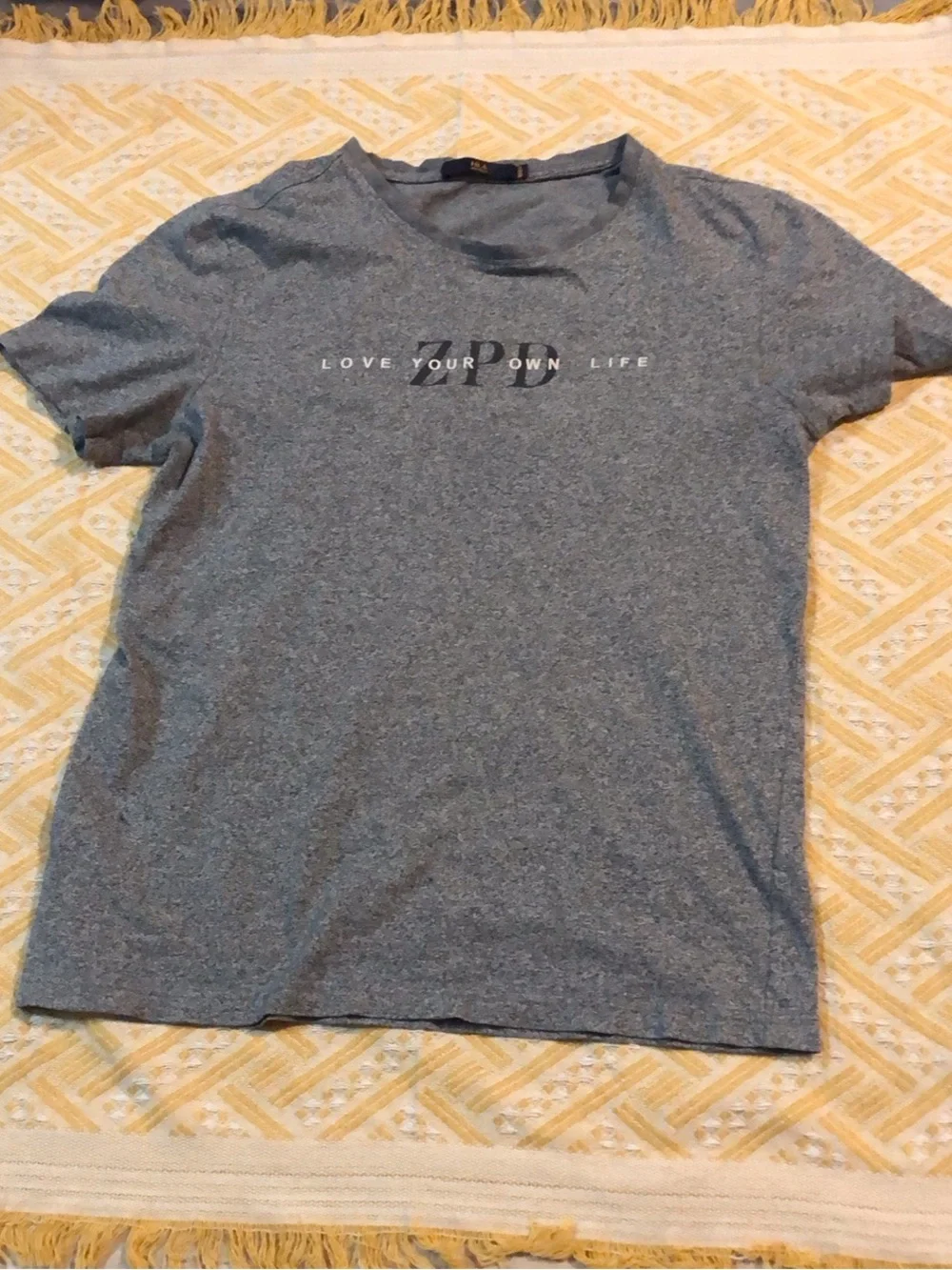 Grey Graphic Tee with 'Love Your Own Life' Detail